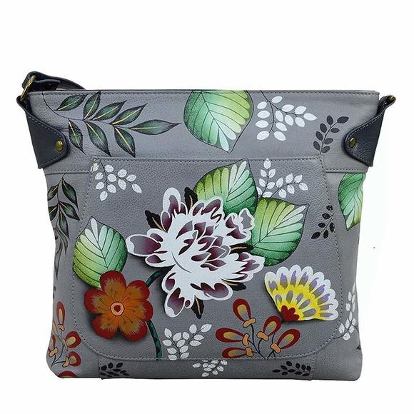 - Anna Anuschka Convertible Tote Bag Genuine Leather Garden Of Eden, :> - Picture 1 of 5